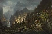 Johann Hermann Carmiencke Storm in the mountains Sweden oil painting artist
